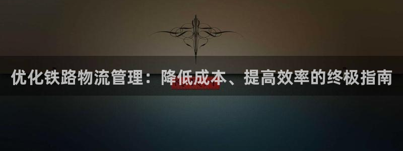 28圈昵称：优化铁路物流管理：降低成