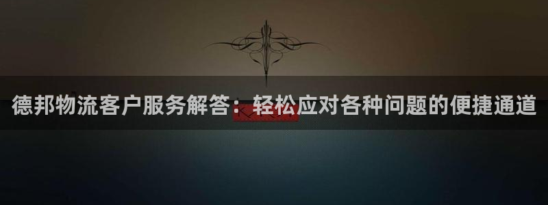 28圈加拿大官网：德邦物流客户服务解