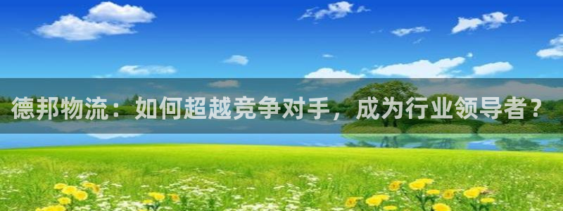 28圈游戏官网入口：德邦物流：如何超
